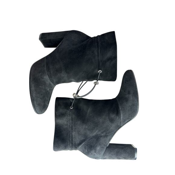 Gianvito Rossi Maeve Black Suede Ankle High Top Boots Pointed Toe Pumps Size 9.5 - Picture 5 of 11